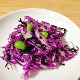 鉄分補給☆紫キャベツとひじきと枝豆のサラダ